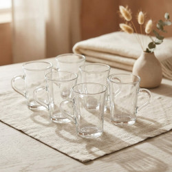 Glass Mug Set - 6 Pcs
